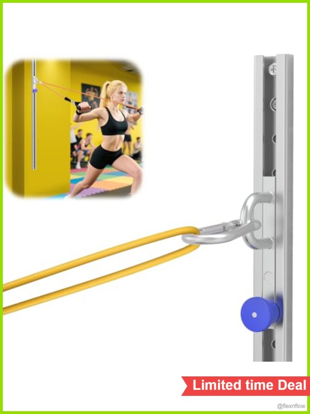 Adjustable Wall-Mounted Resistance Band Anchor - Full Body Strength Training,